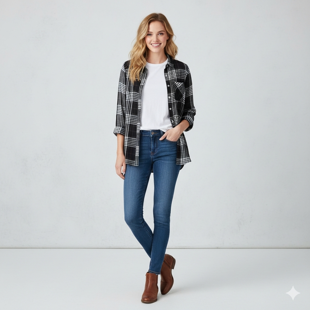 Forever 21 Blue Plaid Button Down